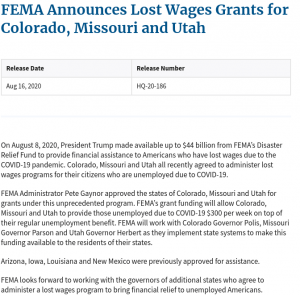 Why Won't Rhode Island Governor Raimondo Take The "FEMA Money" For Unemployment Relief