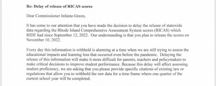 Senate Minority Caucus Sends Letter To Rhode Island Department Of Education (RIDE) Calling For Immediate Oversight Hearing