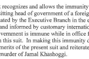 Swift & Furious Reaction To The Biden Administration’s US Department of Justice “Suggestion of Immunity” For Saudi Prince Mohammed Bin Salman In The Murder Of Journalist Jamal Khashoggi