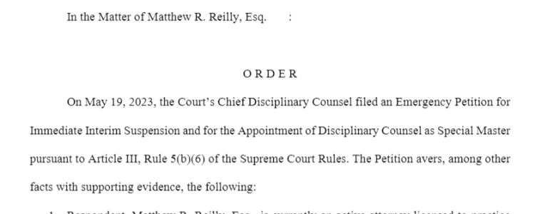 Disgraced Cranston Councilman Reilly Formally Suspended From The Bar!