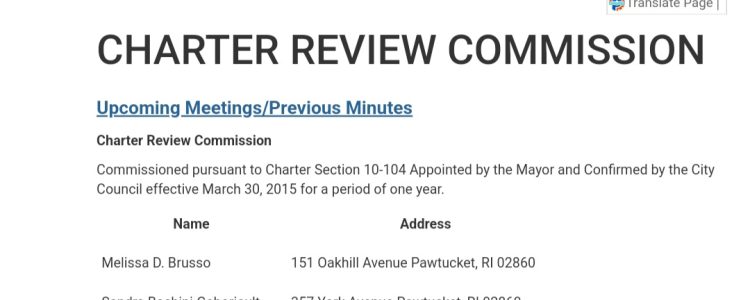 Pawtucket Activist Fargnoli Files Open Meetings Act Violation Citing Illicit Dealings of Mayor Grebien’s Charter Review Commission