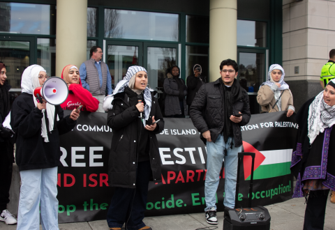Palestinian Women in RI Mass at Rhode Island State House-Demand “End to the Genocide & Bombing of Palestine by Israel-United States” Providence