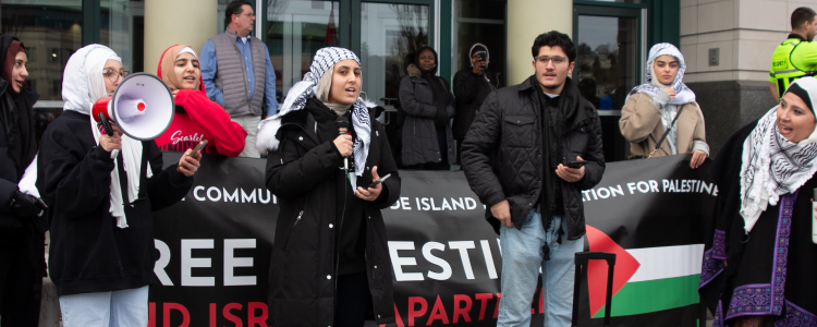 Palestinian Women in RI Mass at Rhode Island State House-Demand “End to the Genocide & Bombing of Palestine by Israel-United States” Providence